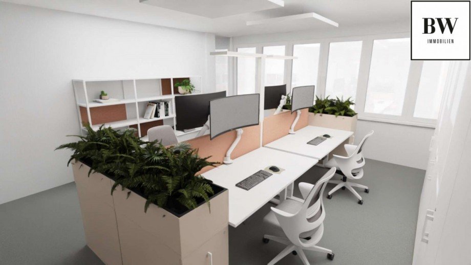 Rendering 4er-B�ro by ergotopia B�rofl�che Stuttgart