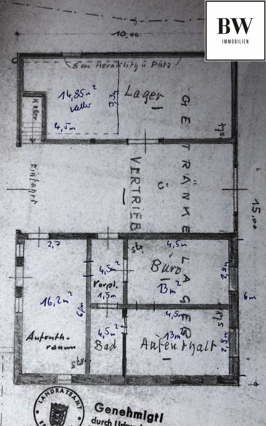 Grundriss 1 Halle / Lager / Produktion Filderstadt