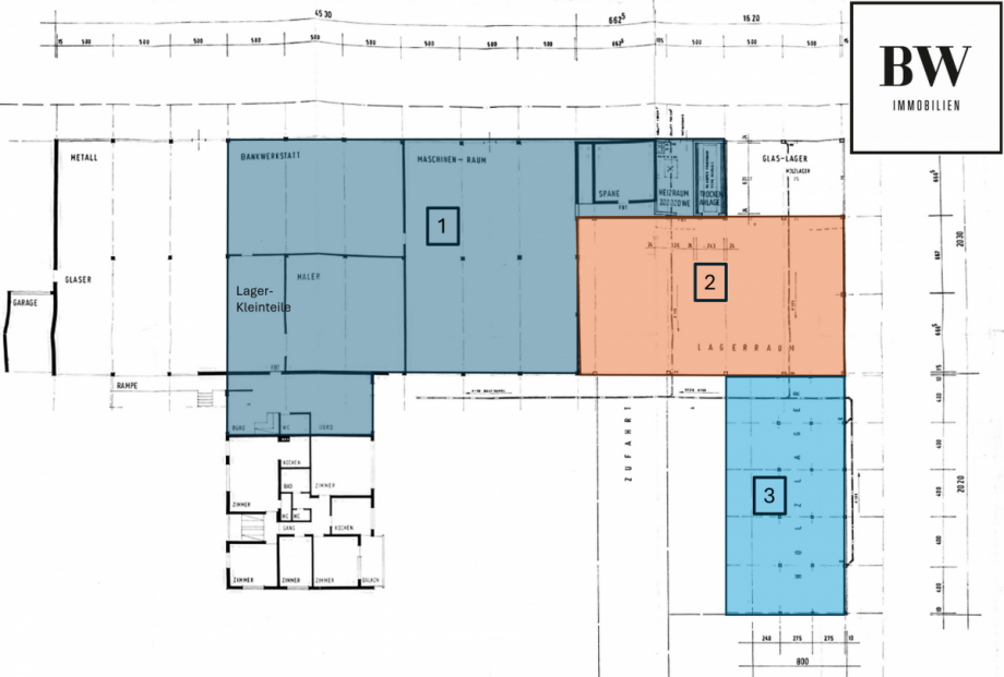 Grundriss_Hallenaufteilung B�ro / Praxis Winnenden